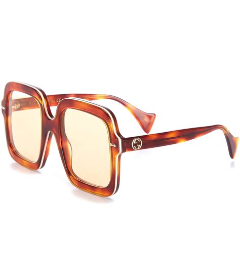 gucci 56mm oversized square sunglasses|Gucci square tortoise sunglasses.